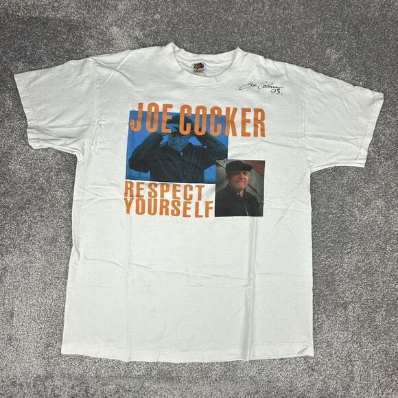 Fruit of the Loom Joe Cocker Signed T-Shirt Mens XL Respect Yourself 2003 Tour - Picture 1 of 8